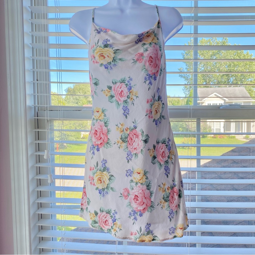 coquette floral slip dress